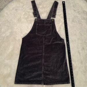 Sz 2 Grey Primark Corduroy like Buckle Overall Jumper Dress